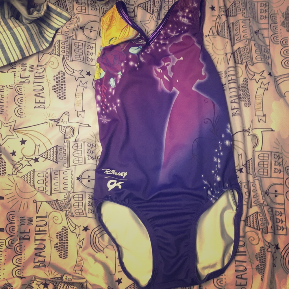 A purple gymnastics leotard